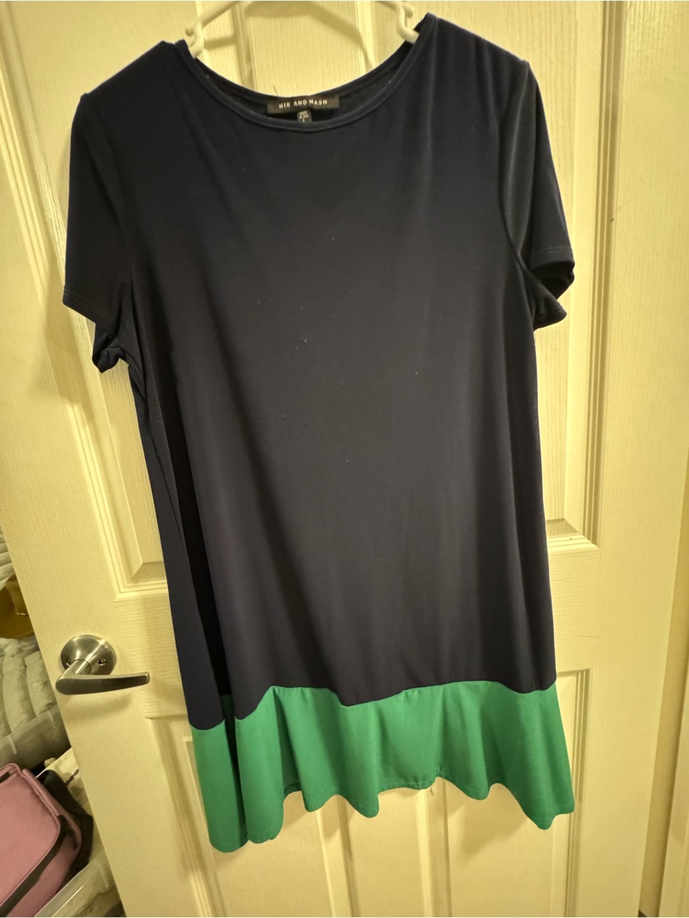 NIK AND NASH Navy Blue Scoop Neck Dress